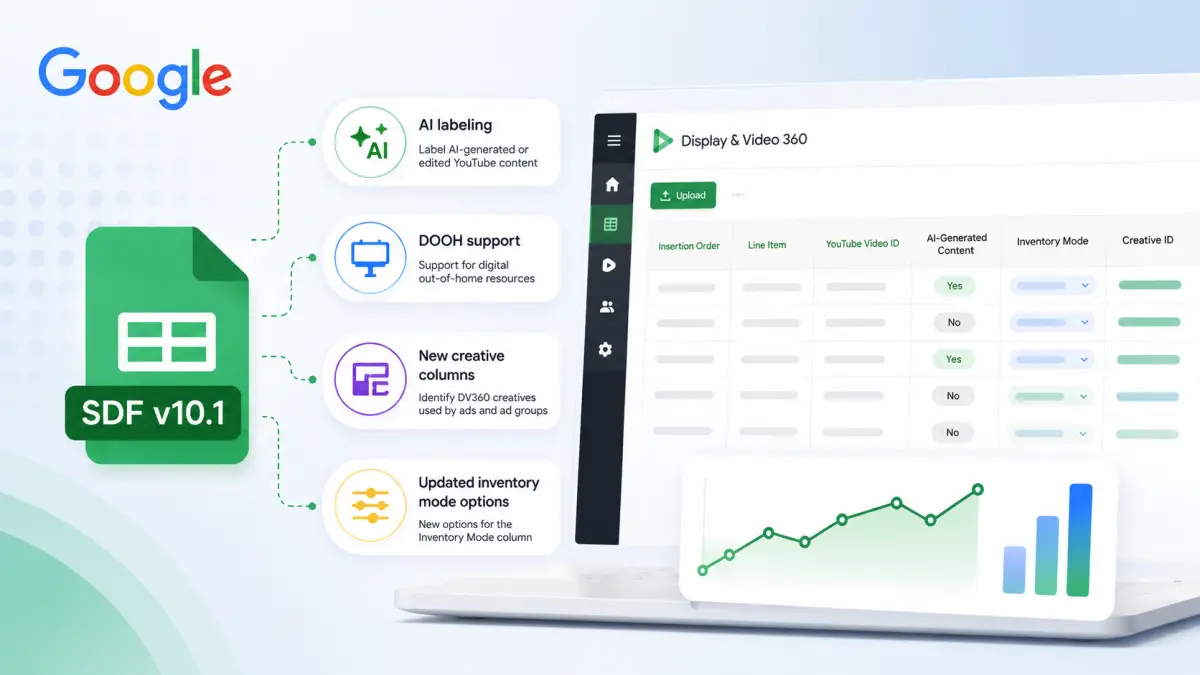 DV360 Structured Data Files v10.1 Adds AI Labels and DOOH — Everything Before v10 Is Deprecated