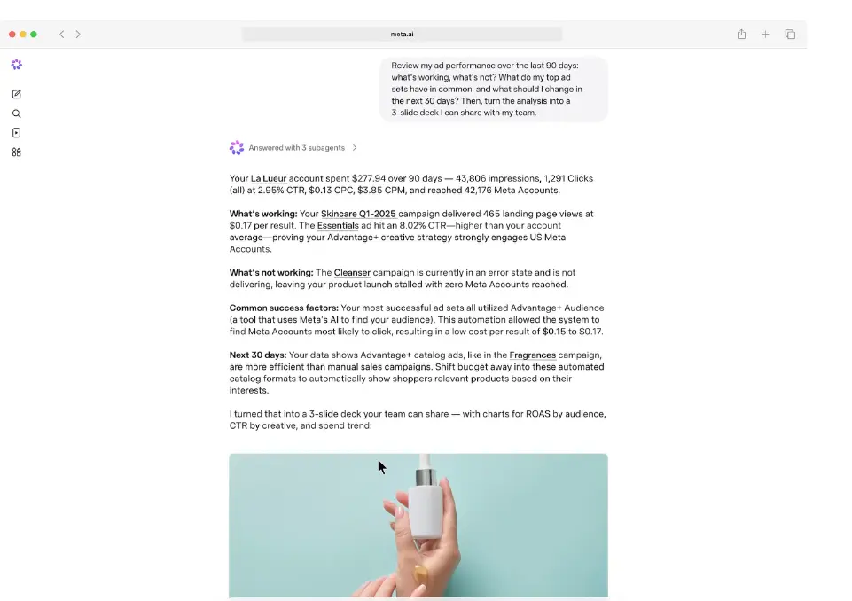 Meta AI Can Now Analyze and Optimize Your Meta Ads — With Google Workspace Attached
