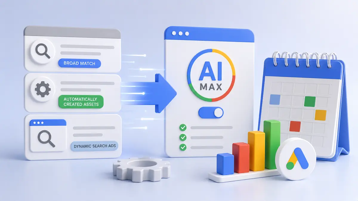 구글이 AI 맥스 강제 전환 일정을 확정했다 — 9월 1일 시작, DSA는 2027년 2월