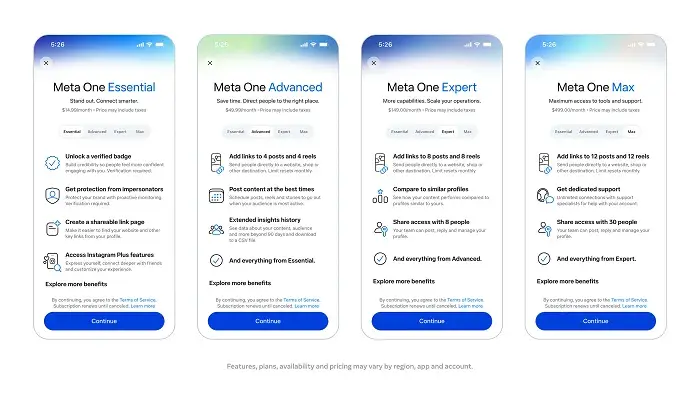 Meta One for Business Pricing Revealed: $14.99 to $499 a Month, With Paid Instagram Post Links