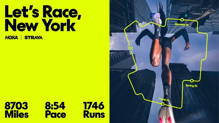 Hoka Put Runners' Strava Miles on Times Square Screens — When Live Data Becomes the Creative