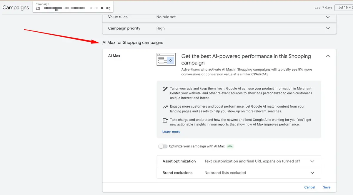 AI Max Spotted in Standard Shopping Campaigns: Automation Without Migrating to PMax