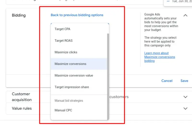 Google Ads Appears to Split Target CPA and Target ROAS Into Standalone Bidding Strategies